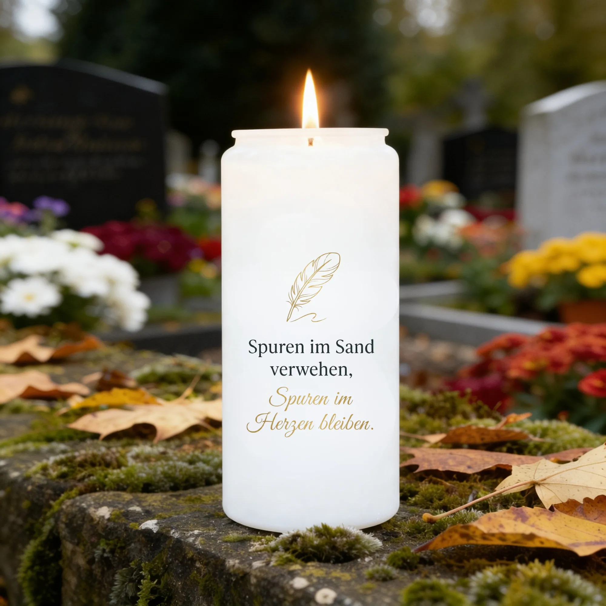 Aufkleber für Grabkerzen