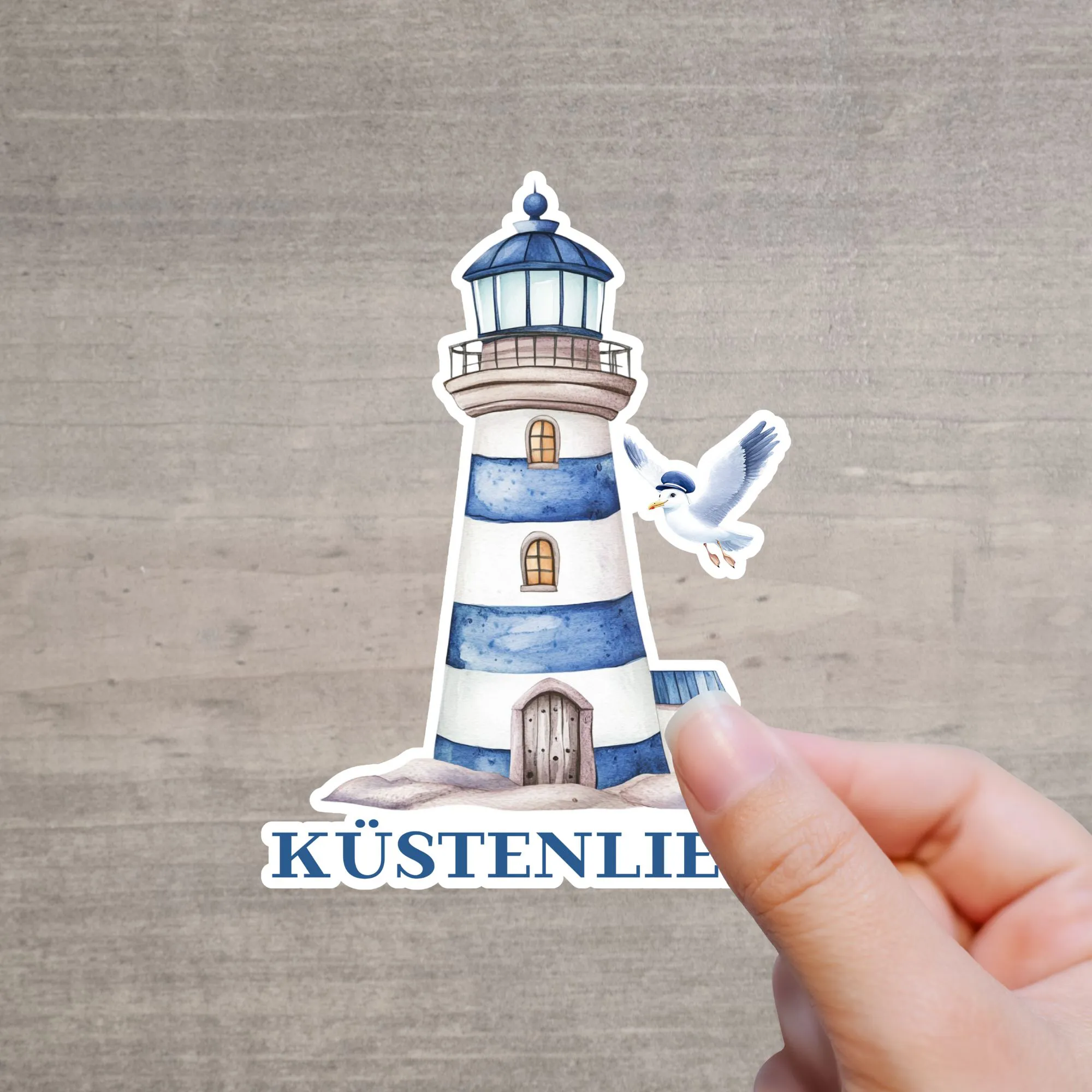 Maritimer Leuchtturm Sticker Küstenliebe