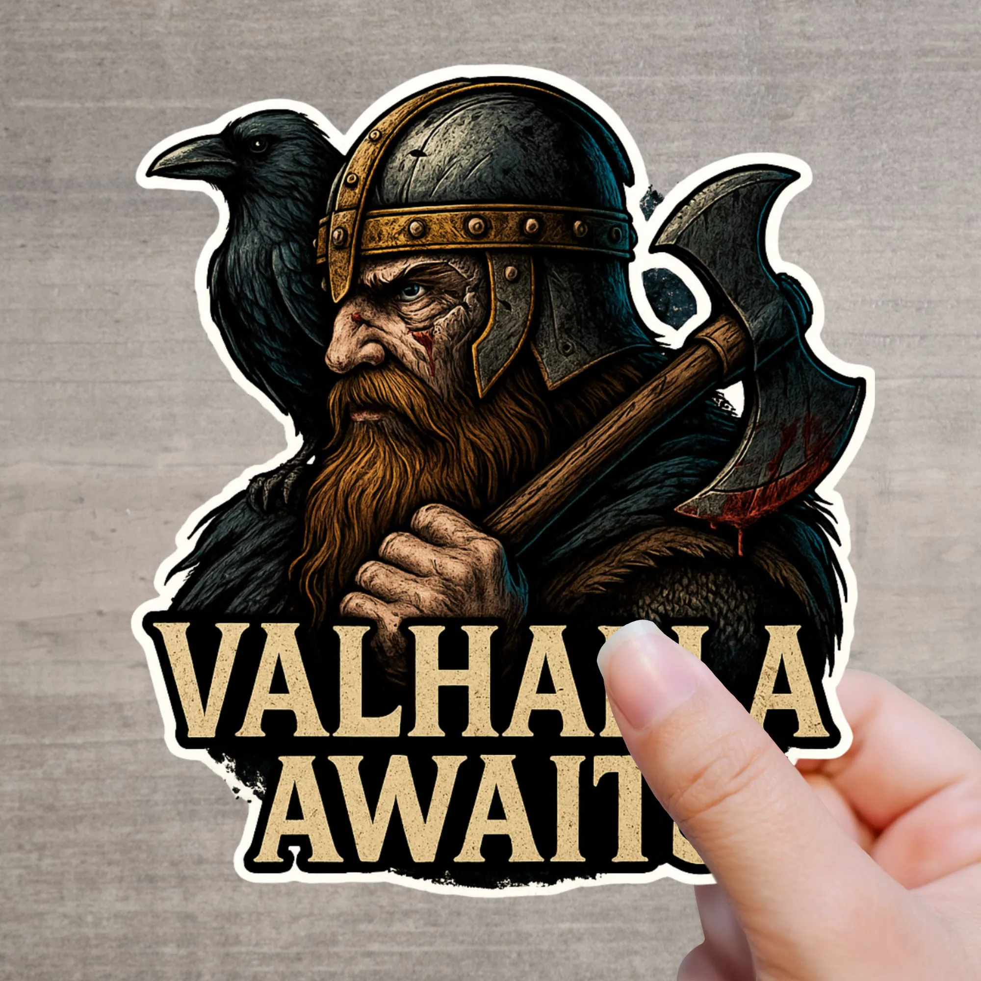 Valhalla Awaits Sticker Wikinger