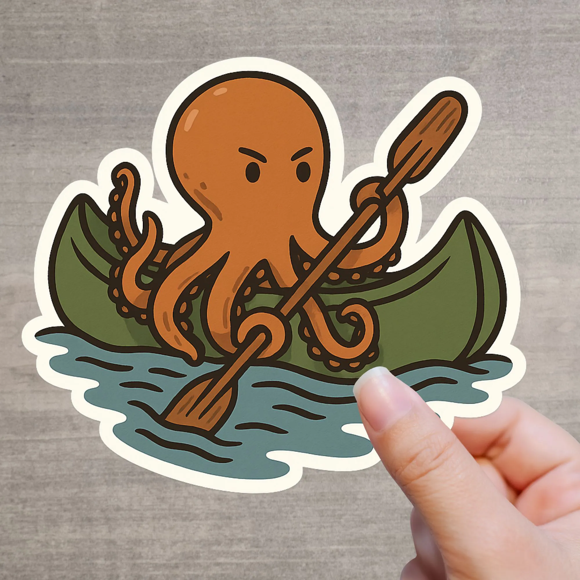 Lustiger Oktopus Kanu Sticker