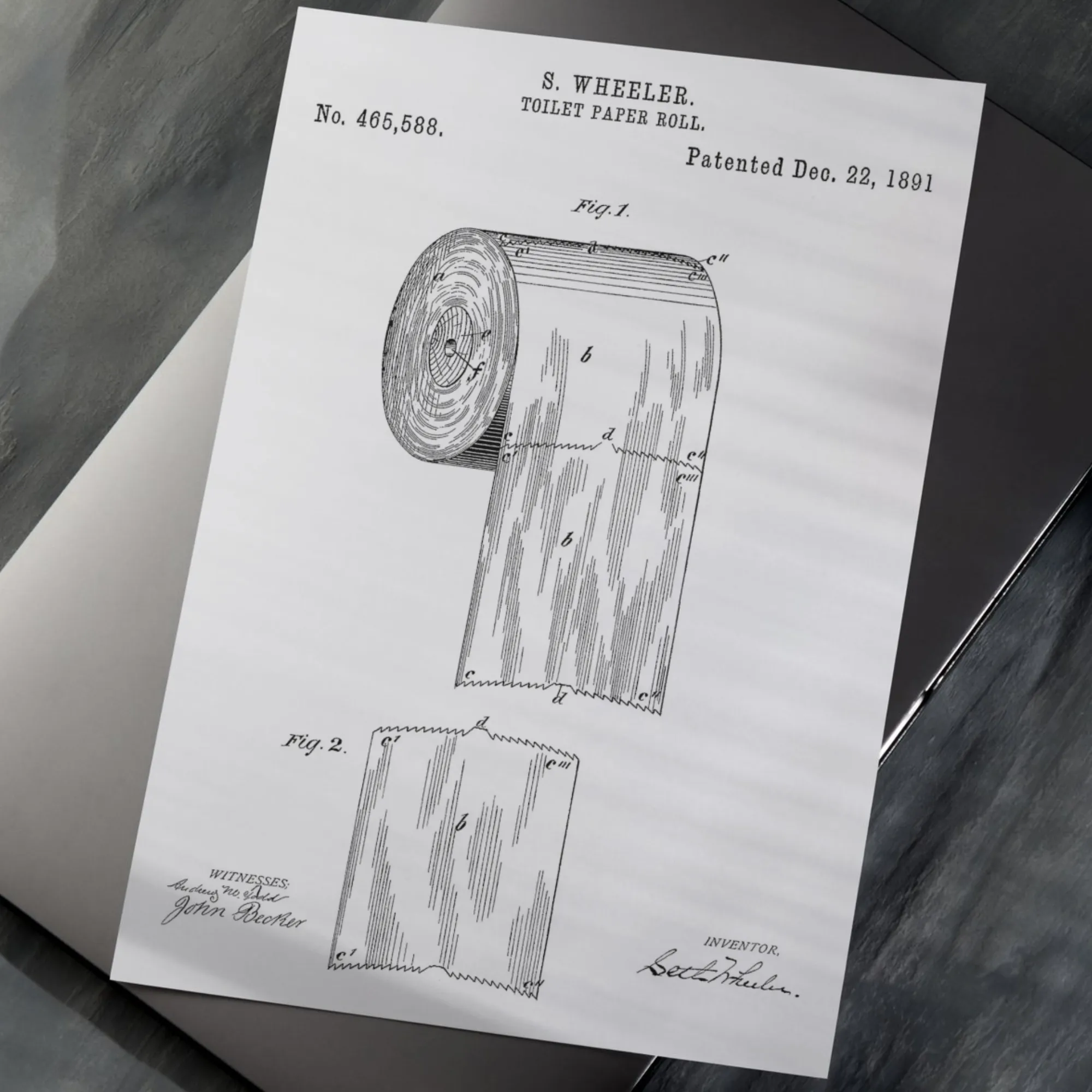 Toilettenpapier Patent 1891 Postkarte