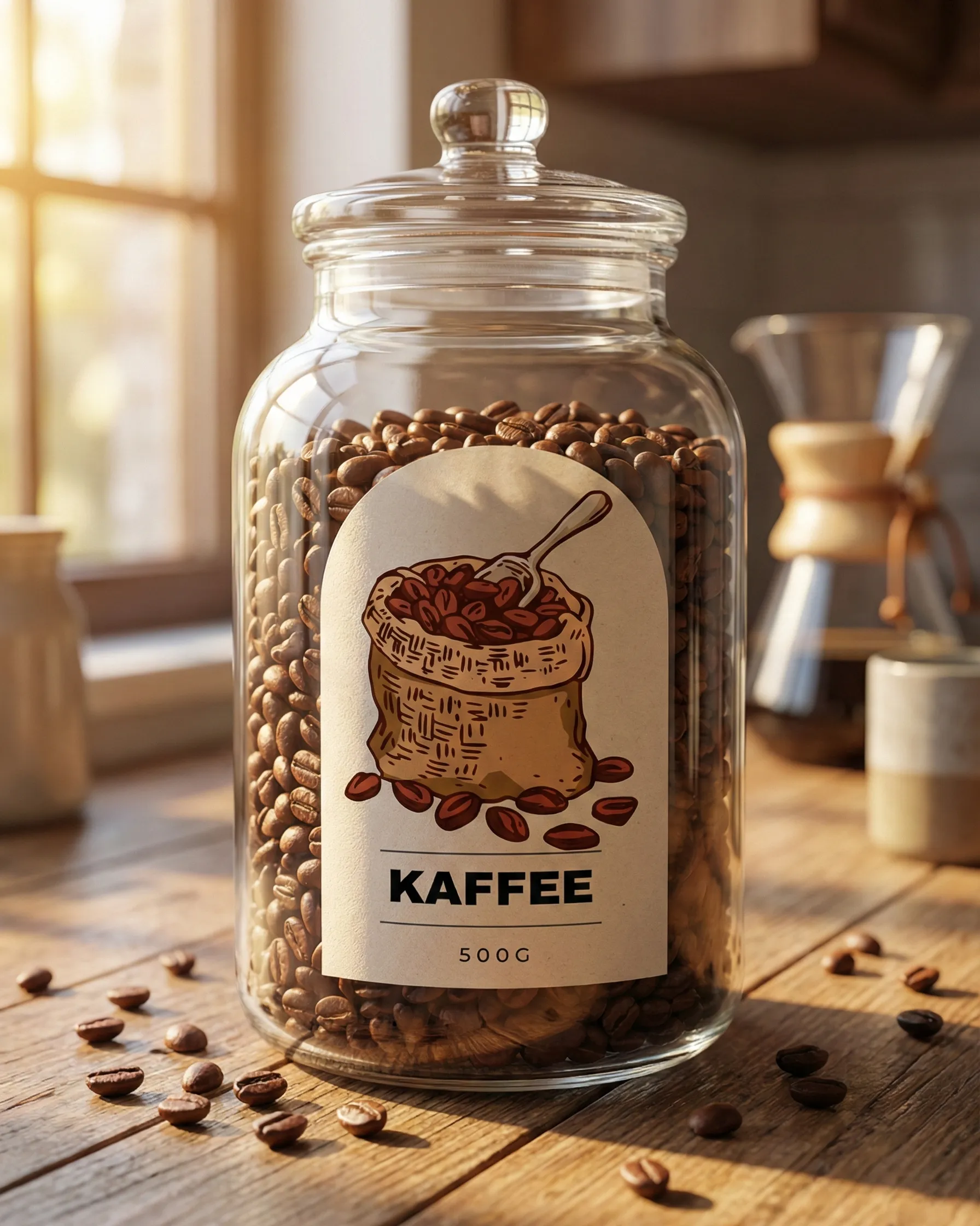 Kaffee Aufkleber Vorratsdosen