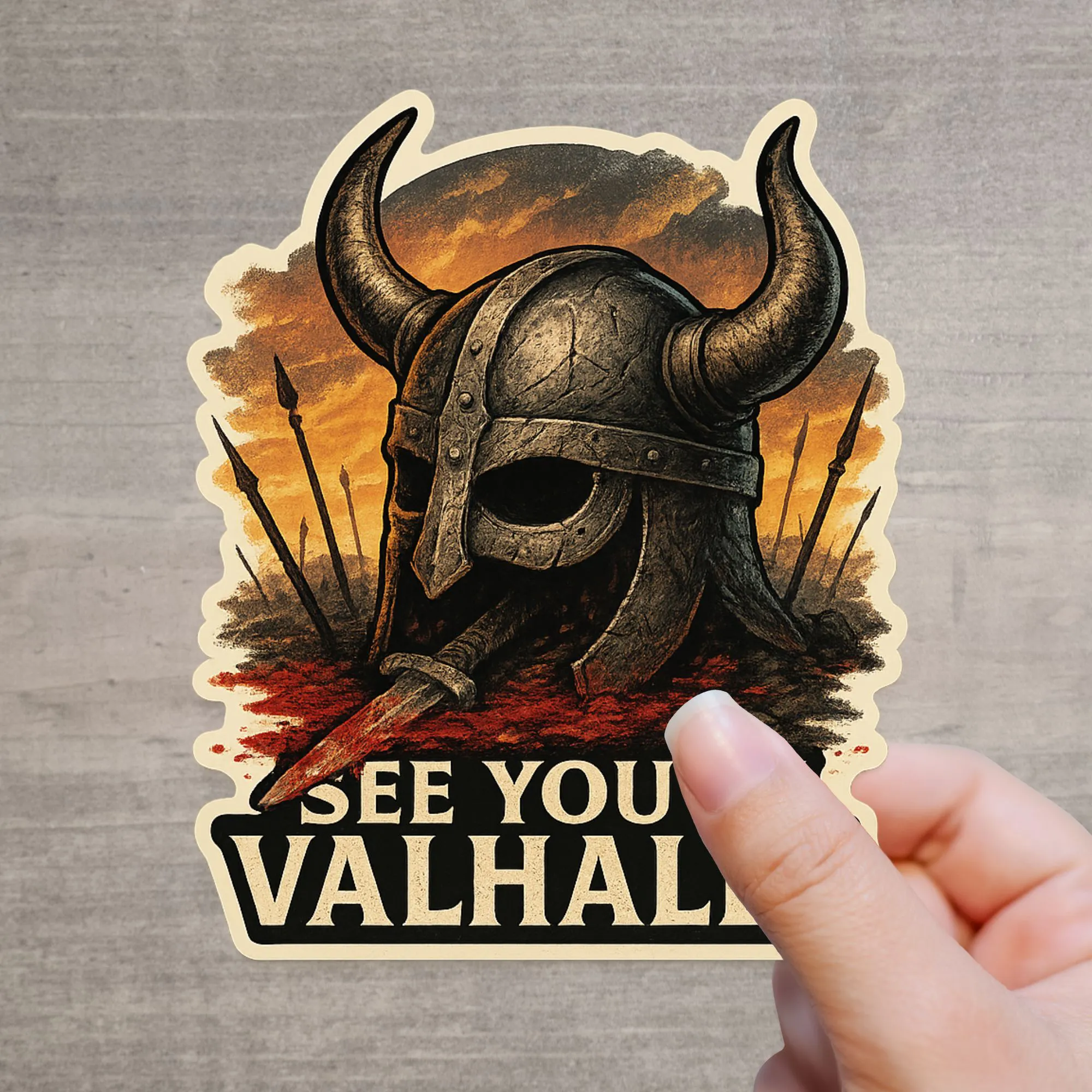 See You In Valhalla Sticker Wikinger