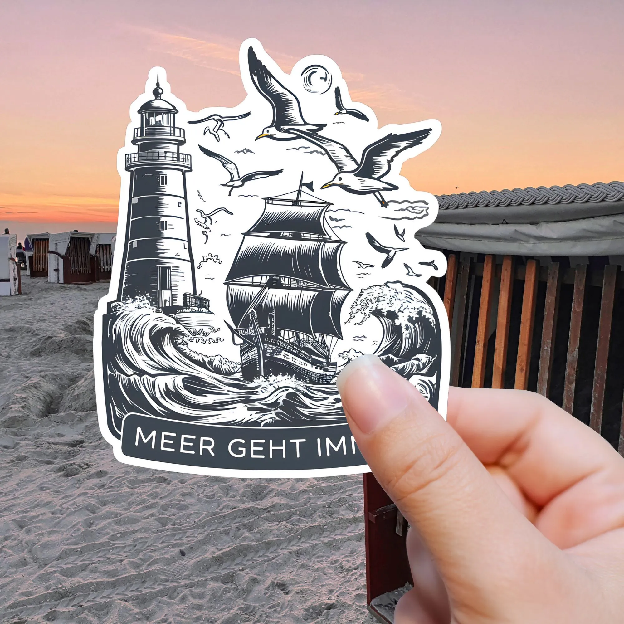 Sticker Meer geht immer Vintage