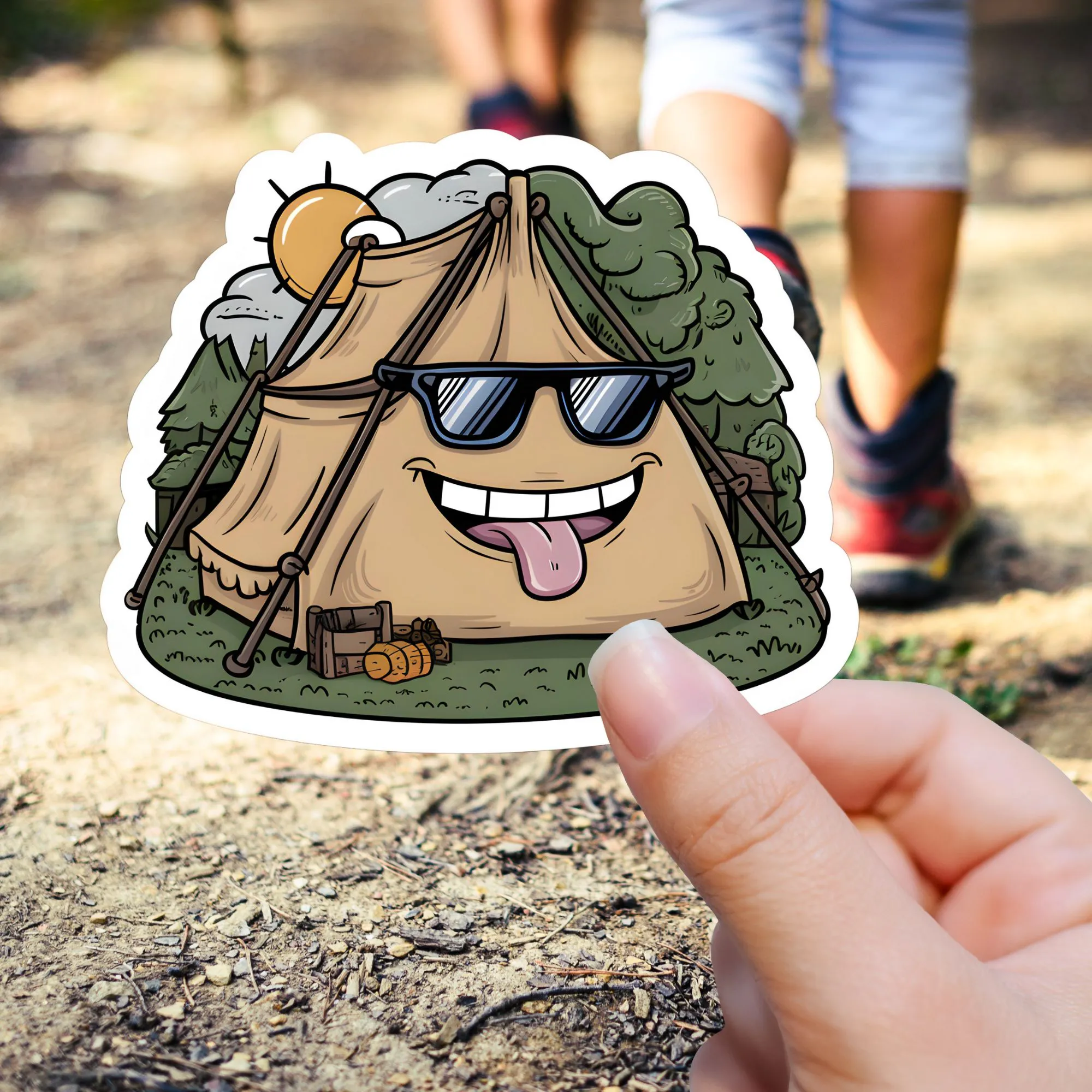 Sticker Camping Zelt Lustig