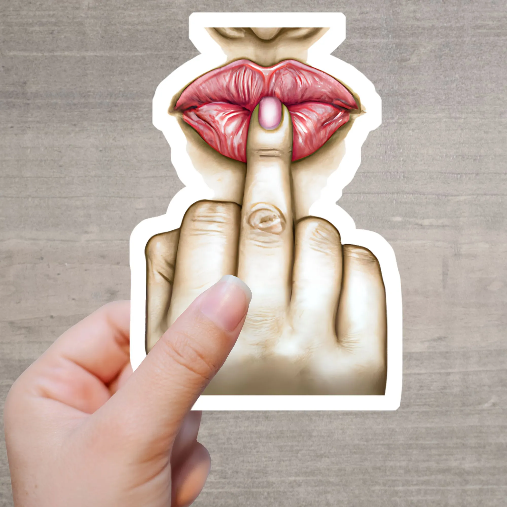 Sticker "Psst" Mittelfinger