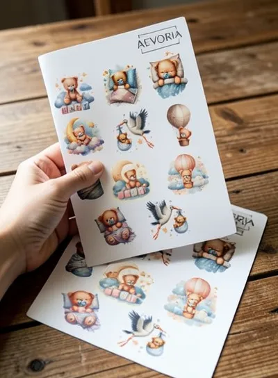 Stickerbogen Baby & Teddybär